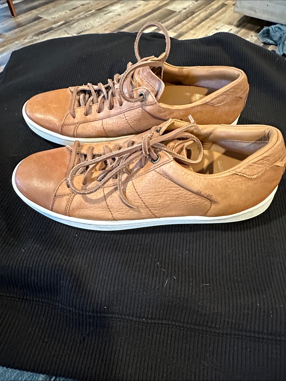 Saint Laurent Brown Leather Low-Top Lace-Up Sneakers brand new without tags
